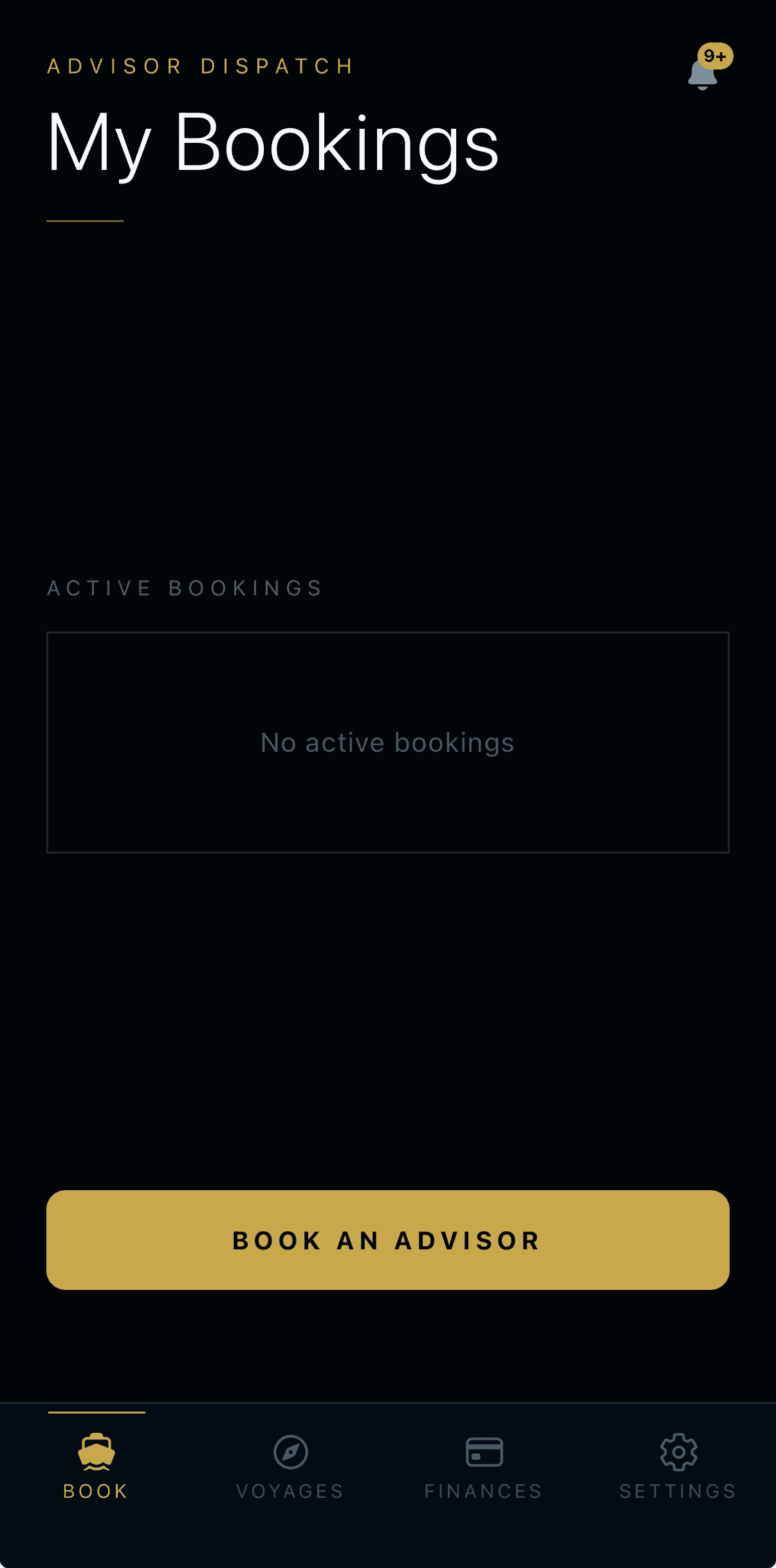 Sayfe app home screen — book a Malacca Strait marine advisor on demand